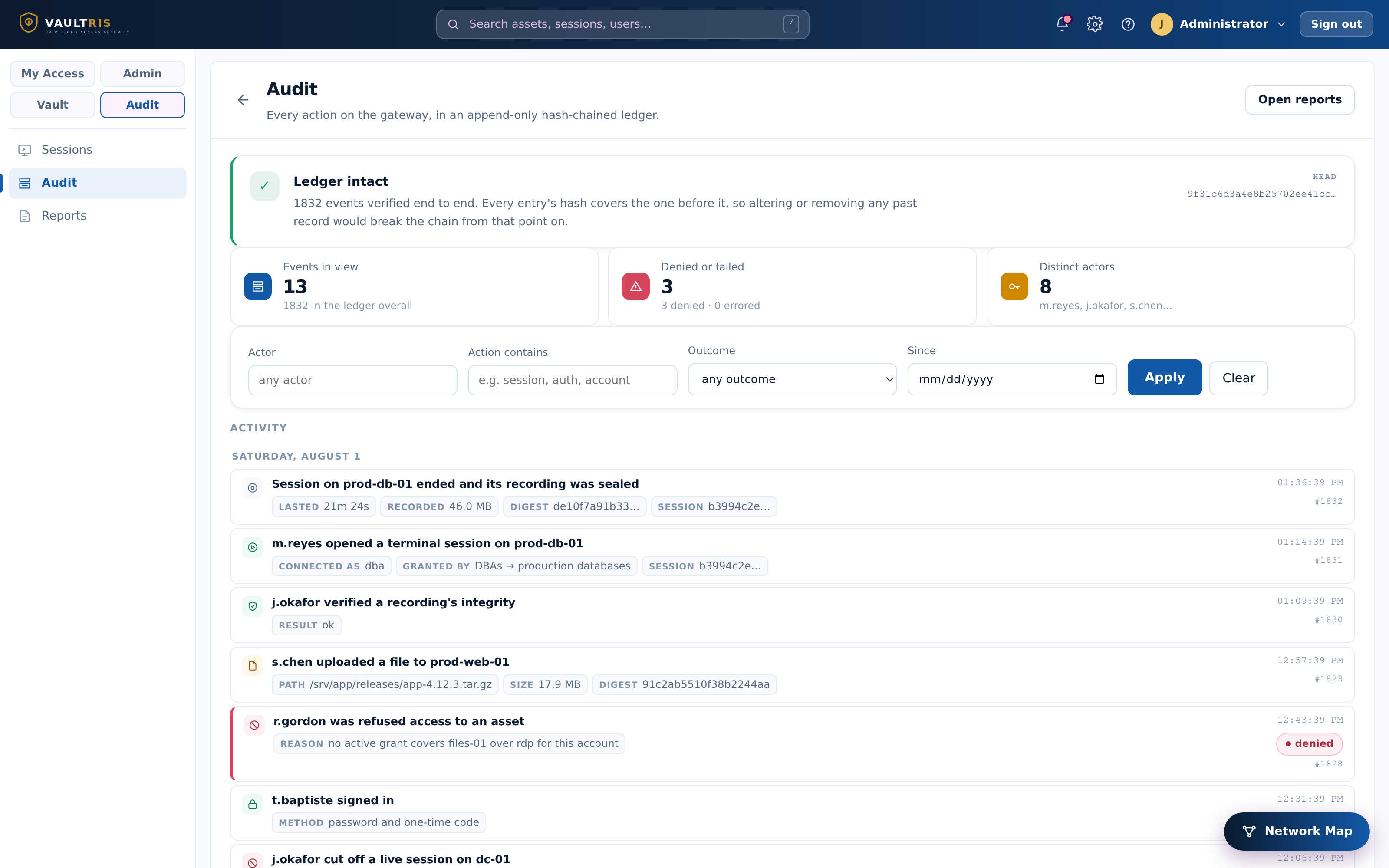 Audit ledger